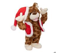 Feeric Lights & Christmas – Automate de Noël Ours Fun 31 cm Mouvement et Musique à piles Marron
