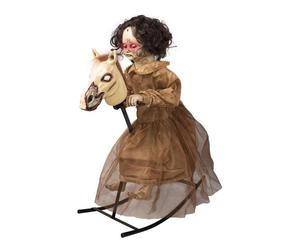 Automate Halloween Fille Maudite sur Cheval à Bascule - PTIT CLOWN - 17121-Déco Animée, Sonore, Lumineuse-Animatronique-1 mx0.91