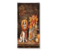 Automne Cavalier King Charles Spaniel Couverture de porte décorative 91,4 x 182,9 cm, décoration de porte en bois mignon pour porte d'entrée, intérieur et extérieur