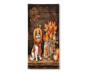 Automne Cavalier King Charles Spaniel Couverture de porte décorative 91,4 x 182,9 cm, décoration de porte en bois mignon pour porte d'entrée, intérieur et extérieur