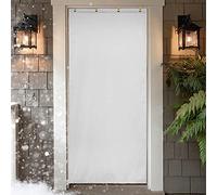 Automne et Hiver Coton Rideau de Porte Maison épaissi Coupe-Vent Isolation Phonique Conservation de La Chaleur Chaud Anti-Froid Séparation de L'air Rideaux Suspendus cendre blanche 85 x 200 cm