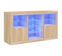 ""Automne/hiver 2025"" Buffet/Commode/Sidebord - CLOUD - avec lumières LED - chêne sonoma 123x37x67 cm FR369