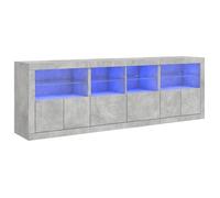 ""Automne/hiver 2025"" Buffet/Commode/Sidebord - CLOUD - avec lumières LED - gris béton 202x37x67 cm FR105