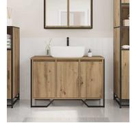 ""Automne/hiver"" Beige Cabinet Sous Évier avec porte Chêne artisanal 91x35x60cm - Hauteur：60cm DEC2426242