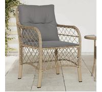 ""Automne/hiver"" Beige Chaises de jardin avec coussins lot de 2 mélange beige rotin DEC1573996