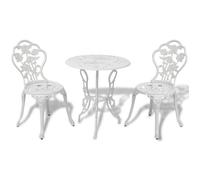 ""Automne/hiver"" Blanc Ensemble de bistro 3 pcs Aluminium coulé Blanc - Hauteur:62cm DEC5746730