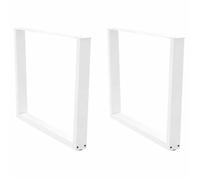 ""Automne/hiver"" Blanc Pieds de table à manger en forme de V, 2 pièces, blanc, 100x(72-73,3)cm, acier - Hauteur:(72-73.3)cm DEC62054