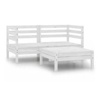 ""Automne/hiver"" Blanc Salon de jardin 3 pcs Bois de pin massif Blanc - Hauteur:62.5cm DEC9982804