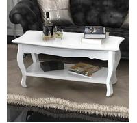 ""Automne/hiver"" Blanc Table basse carrée - 2 couches MDF Blanc - Hauteur:44cm DEC7609127