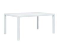 ""Automne/hiver"" Blanc Table de jardin Blanc 150x90x72cm Plastique Aspect de rotin - Hauteur:72cm DEC1590911