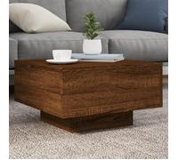 ""Automne/hiver"" Brun Table basse carrée - avec lumières LED chêne marron 55x55x31cm - Hauteur:31cm DEC8314525