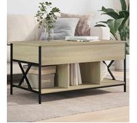 ""Automne/hiver"" Brun Table basse carrée - chêne sonoma 100x55x50cm - bois d'ingénierie et métal - Hauteur:50cm DEC7980219