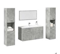 ""Automne/hiver"" Gris Ensemble de meubles de salle de bain 4 pcs gris béton - Hauteur：46cm Nove5981960