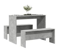 ""Automne/hiver"" Gris Ensemble table à manger et bancs 3 pcs bois d'ingénierie - Hauteur:75cm DEC8940429