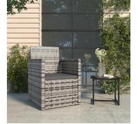 ""Automne/hiver"" Gris Fauteuil de jardin avec coussin Gris Résine tressée DEC3436714