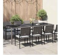 ""Automne/hiver"" Gris Table de jardin pour repas Gris 250x100x75cm Poly rotin - Hauteur:75cm DEC3439066