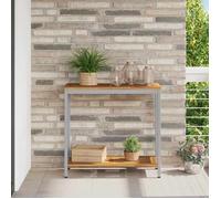 ""Automne/hiver"" Marron Table de jardin avec stockage Naturel et gris 80x35x75cm - Hauteur:75cm DEC7809761