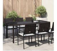 ""Automne/hiver"" Marron Table de jardin pour repas Marron 190x90x75cm Poly rotin - Hauteur:75cm DEC7432545