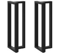 ""Automne/hiver"" Noir Pieds de table de bar en forme de T, 2 pièces, noir, 50x35x(110-111)cm, acier - Hauteur:(110-111)cm DEC5775427
