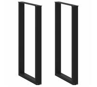 ""Automne/hiver"" Noir Pieds de table de bar en U, 2 pièces, noir, 60x(110-111)cm, acier - Hauteur:(110-111)cm DEC3003936