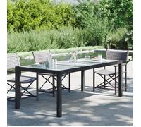 ""Automne/hiver"" Noir Table de jardin Noir 190x90x75cm Verre trempé/résine tressée - Hauteur:75cm Nove4489011