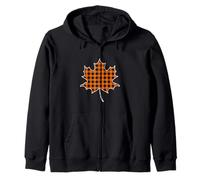 Automne Saison Maple Leaf Orange Buffalo Plaid Sweat à Capuche