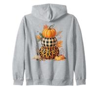 Automne Stacked Pumpkins Leopard Plaid Automne Sweat à Capuche