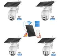 Autonomie totale, sécurité, kit de 4 caméras solaires S588, Wi-Fi, boîtier métallique, routeur solaire 4G, batterie haute capacité