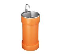 Autoportant Lavabo de salle bain à base ronde, lavabo sur pied commercial coloré et créatif(Orange)