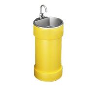 Autoportant Lavabo de salle bain à base ronde, lavabo sur pied commercial coloré et créatif(Yellow)