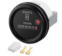 AUTOUTLET Compteur d'heures à quartz industriel 6 V-80 V, 12 V avec support de montage en métal, anti-vibrations, étanche, design à quartz pour intérieur et véhicule