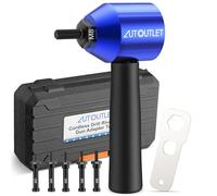 AUTOUTLET Riveteuse pour écrous, adaptateur pour perceuse | pour écrou rivet avec poignée pistolet rivetage pour tournevis et perceuse à batterie avec étui, 5 mandrins M3 M4 M5 M6 M8