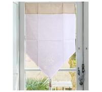 Autrefois Brise bise et Enrouleur 60 x 90 cm Lin Venise, Lin brodé, Voilage Broderie, Style Charme, Petit Rideau Fin