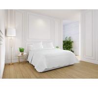 Autrefois Dessus de lit Boutis Coton 180*240 cm + 1 taie 65 * 65 cm Bastidon Blanc, Couvre-lit 1 Place Piqué Brodé Uni