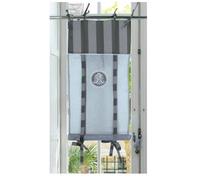 Autrefois Rideau enrouleur et brise bise 80 x 160 cm Gris Majestic, Lin brodé, Voilage Broderie, Style Charme, Petit Rideau Fin
