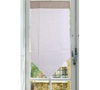 Autrefois Rideau Enrouleur et Brise bise, Lin brodé, Voilage Broderie, Style Charme, Petit Rideau Fin, Decoration pour fenetre de Cuisine, Salle de Bain, Salon, versaille (Lin, 60 x 120 cm)