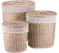 Autronic Set de 3 paniers à linge en osier PRE203