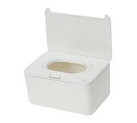 AUTSUPPL Boîte à lingettes rechargeable, boîte de rangement en plastique blanc, utilisation à main, portable, pour table et maison