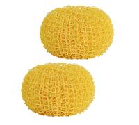 AUTSUPPL Boule de Nettoyage Vaisselle Nano en Fibre Jaune Flexible sans Perte de Fibres 2 Pcs pour Assiettes et Surfaces de Grillades