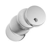 AUTSUPPL Cache-boulons pour Toilettes en Acier Inoxydable, 2 Paires, Capuchons Ronds Argenté, Fixation Abattant WC, pour Salle de Bain et Hôtels