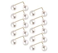 AUTSUPPL Lot de 10 Épingles à Broche en Alliage Perles Imitation pour Ajusteur de Taille de Pantalon Denim Blanc, Usage Polyvalent et Réglage de L'ourlet, pour Mariage et Quotidien
