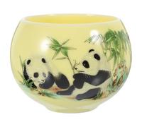 AUTSUPPL Mini Tasse à Thé en Céramique Jaune, Compacte et Portable | Recevoir Famille ou Invités à Maison, Style Chinois, Pièce de Service pour Dégustation