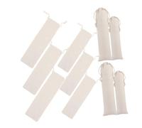 AUTSUPPL Pochettes à Paille en Coton Lin Cordon, Lot de 10 Blanches | Pochette Paille, Format Compact et Simple, Prise en Main Facile, pour Travail et Pique-niques, Blanc