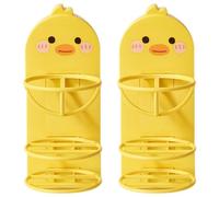 AUTSUPPL Porte-éponge Support Respirant en PP de Maquillage 2pcs Jaune Design Multi-Couches et Décoratif pour Rangement Quotidien Coiffeuse
