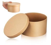 AUTSUPPL Robuste en Papier Kraft Boîte Ronde pour Biscuits et Bonbons, Multi-fonctionnelle Design Simple Surface Lisse, pour Emballage de Desserts