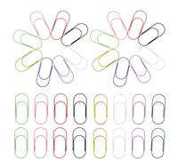 AUTSUPPL Trombones Colorés en Fer Revêtement, Structure Large et Design Épais, 80 Pièces de 50 Mm pour Bureau, Organisation de Dossiers et Marque-pages de Journal
