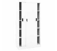 ""Autumn Mega Sale""Armoire de bureau - Vidaxl - Classeur de rangement - et porte coulissante Blanc 90x40x180 cm Acier FR53868016303