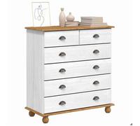 ""Autumn Mega Sale""Commode à tiroirs - [1 pc] - Vidaxl - Classeur de rangement - ASKIM Blanc 91x40x95,5 cm Bois de pin massif FR24763
