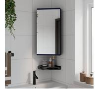 ""Autumn sale""Armoire à miroir Support/Meuble WC - Grand espace - Armoire de bain à miroir d'angle gris 30x24x60 cm 2025681050
