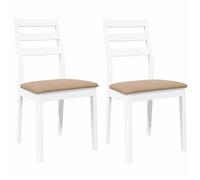 ""Autumn sale"" Chaises à manger ou salon coussins 2 pcs blanc bois massif caoutchouc - 48.5x49x90 cm 4087